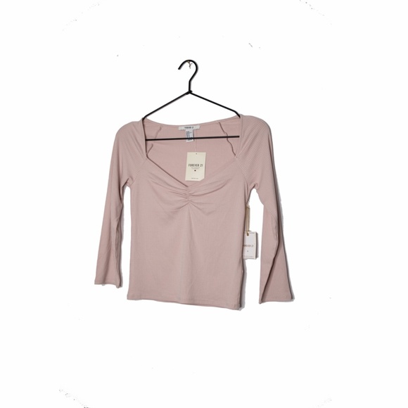 Forever 21 Ruched Ribbed Blush Top NWT - Picture 3 of 7